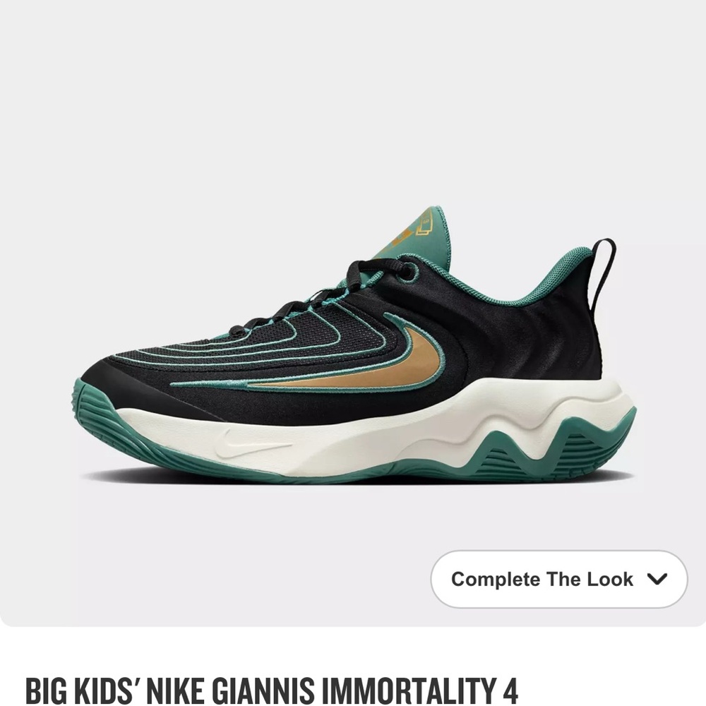 Nike Giannis Immortality 4 Black and Teal Sneakers